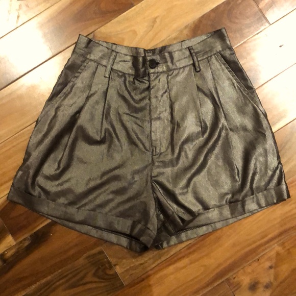 Silver Urban Outfitters high waisted shorts - Picture 1 of 4
